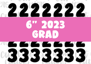 6" Skinny 2023 Grad - Icing Transfers - Digital Download