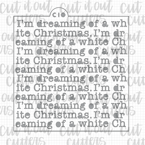 I'm Dreaming of A White Christmas Typewriter Cookie Stencil