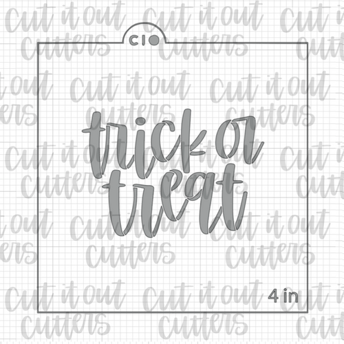 Trick or Treat 2 Cookie Stencil