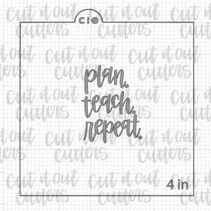 Plan. Teach. Repeat - Rainbow Planner Cookie Stencil