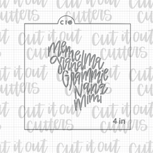 Load image into Gallery viewer, Matching Stencils for the Worded Mom Face Cookie Cutter