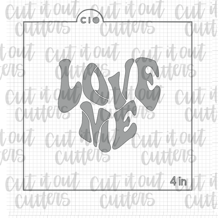 Groovy Convo Heart - Love Me Cookie Stencil