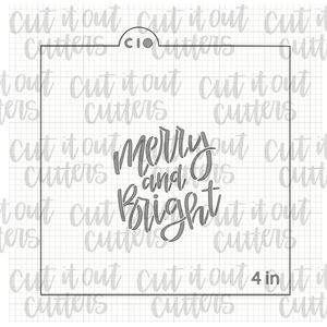 Merry & Bright Cookie Stencil - Fits Worded Wreath/Ornament