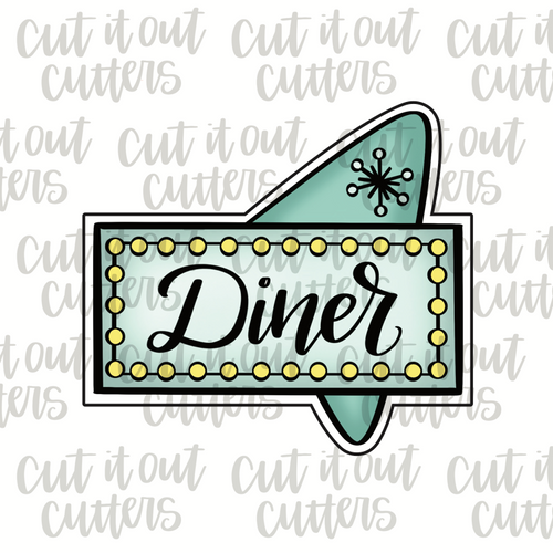 Retro Diner Sign Cookie Cutter