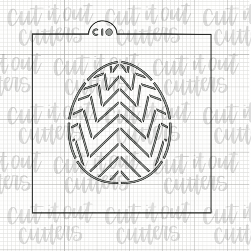 PYO Chevron Egg Cookie Stencil