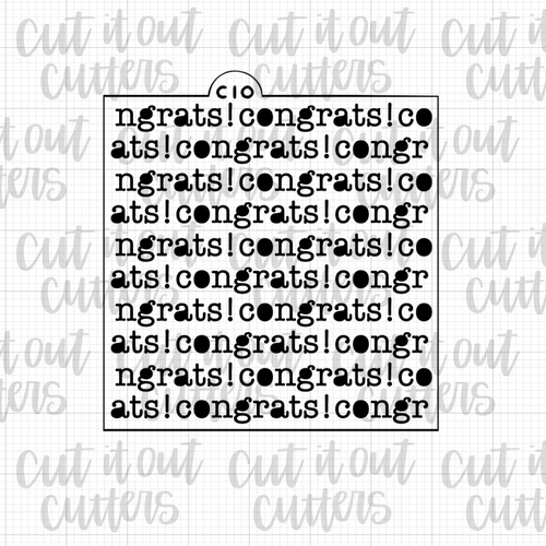 Congrats! Typewriter Cookie Stencil