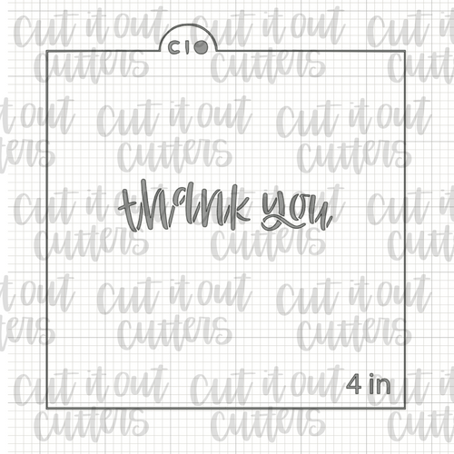 Thank You Marker Pen Cookie Stencil