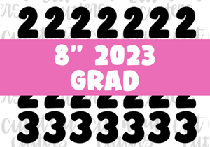 8" Skinny 2023 Grad - Icing Transfers - Digital Download