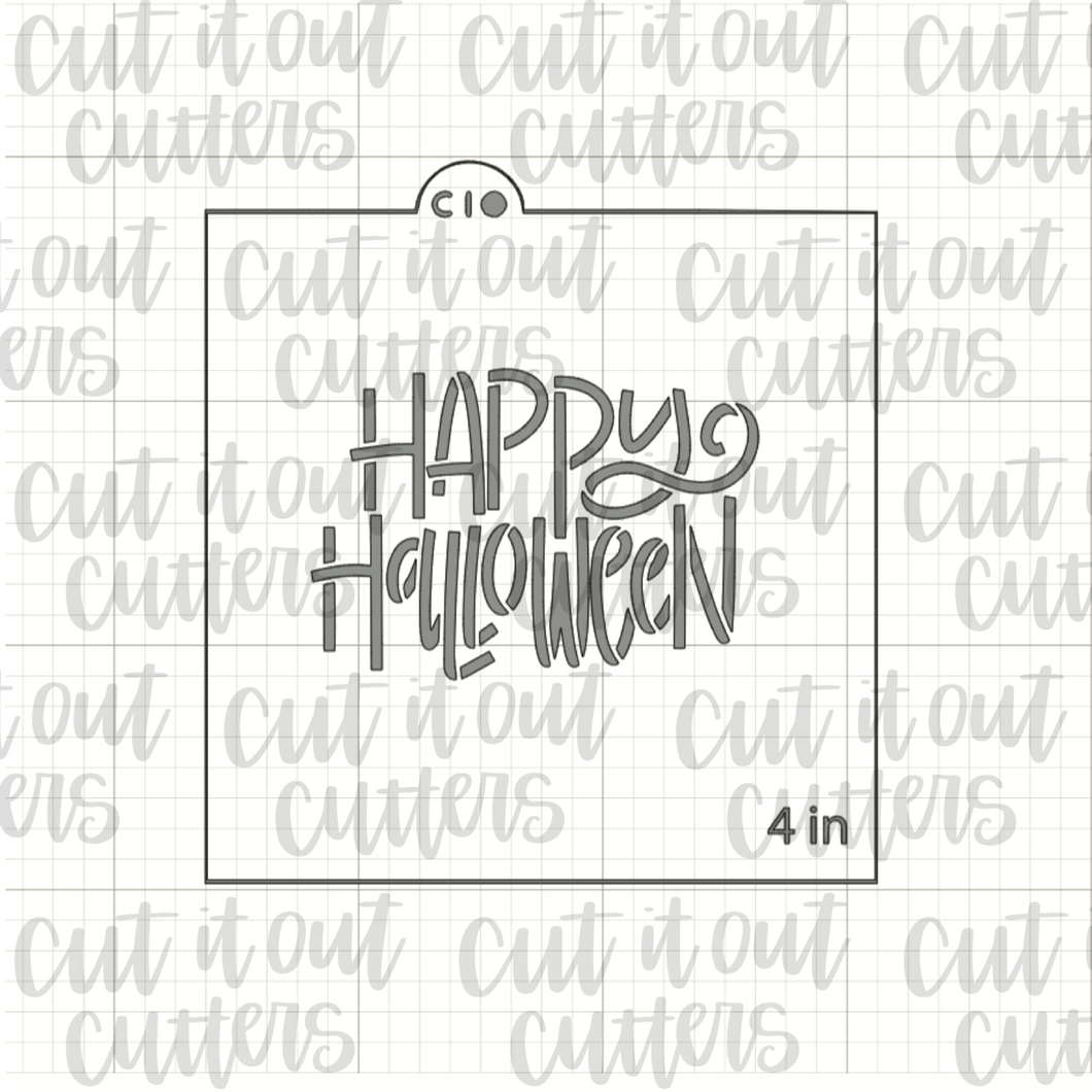 Happy Halloween 2 Cookie Stencil