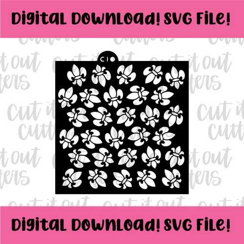 DIGITAL DOWNLOAD SVG File for Scattered Fleur de Lis Stencil