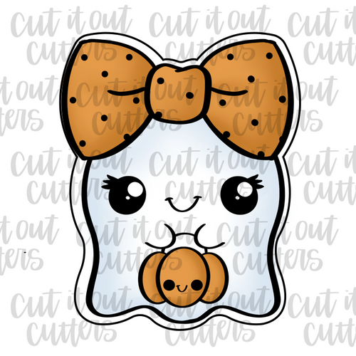Girly Happy Ghost Cookie Cutter