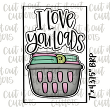 Load image into Gallery viewer, I Love You Loads and Laundry Cookie Cutter Set