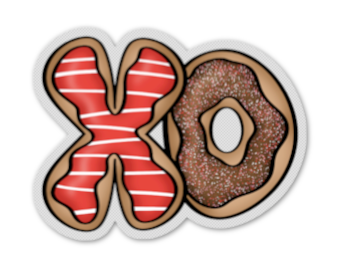 XO Donut Sticker - Clear