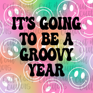 Groovy Year/Smile - 2" Square Tags - Digital Download