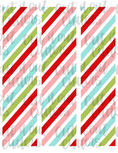 2.5" x 10" Christmas Stripe - Cookie Backers - Digital Download