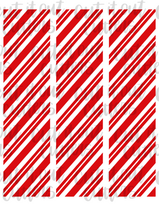 2.5" x 10" Peppermint Stripe - Cookie Backers - Digital Download