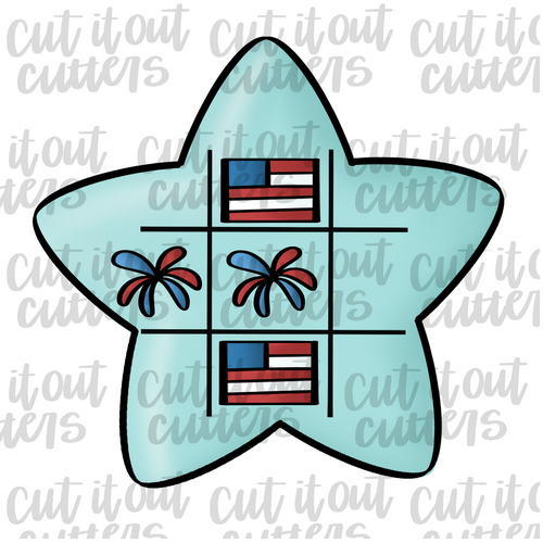 Fourth of July Tic Tac Toe Cookie Cutter Set