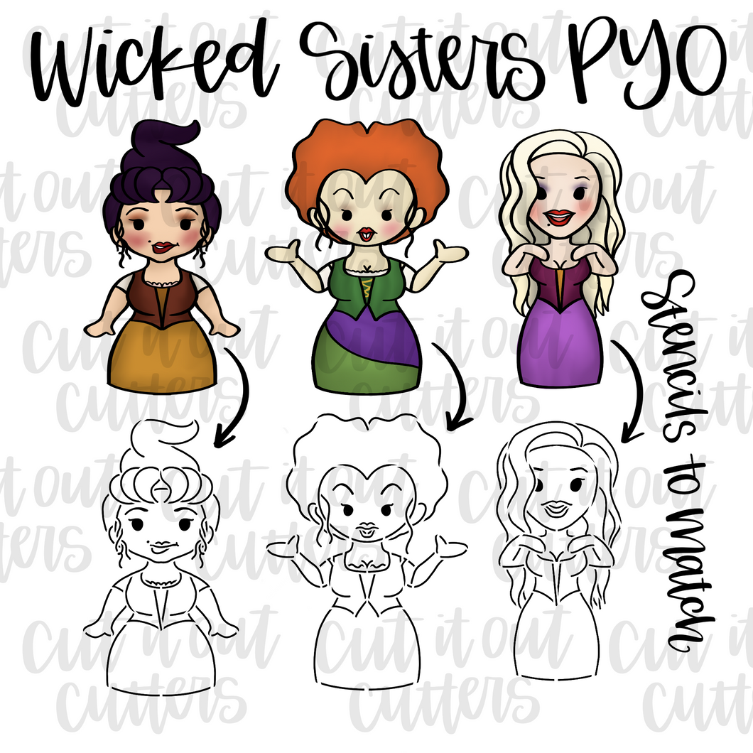 Wicked Sisters PYO Cookie Cutter Set