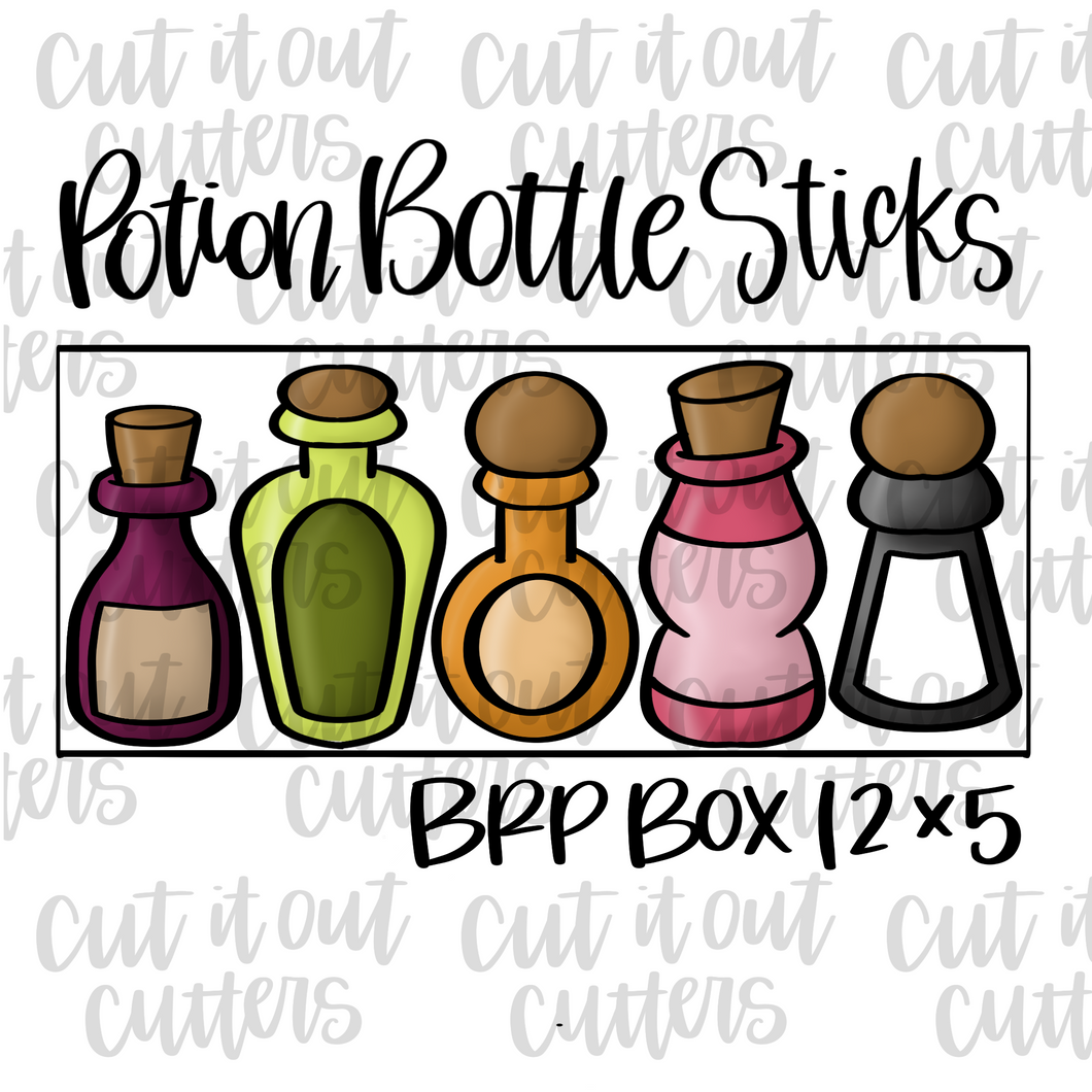 Potion Bottles 12 x 5 Cookie Cutter Set