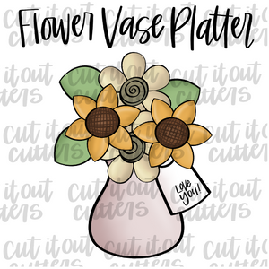 Flower Vase Cookie Cutter Platter