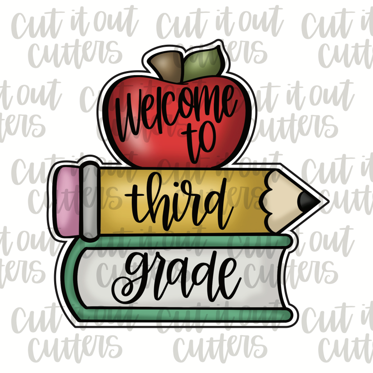 Apple, Pencil, Book Cookie Cutter