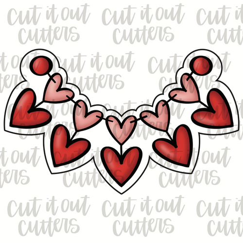 Banner of Hearts Cookie Cutter