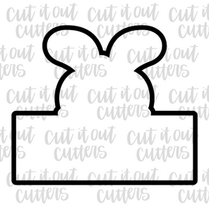 Bunny - Rectangle Plaque 1 Piece - Cookie Cutter