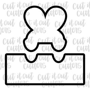 Marshmallow Bunny - Rectangle Plaque 2 Piece - Cookie Cutter