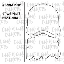 Load image into Gallery viewer, World&#39;s Best Dad and Hat Cookie Cutter Set