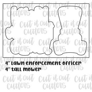 Lawn Enforcement Officer and Mower Cookie Cutter Set