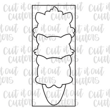 Load image into Gallery viewer, Stacked Cat Ice Cream Cone Cookie Cutter Set