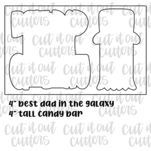 Load image into Gallery viewer, Best Dad In The Galaxy and Tall Candy Bar Cookie Cutter Set