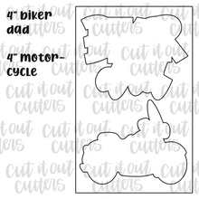 Load image into Gallery viewer, Biker Dad and Motorcycle Cookie Cutter Set