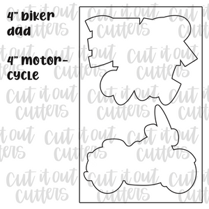 Biker Dad and Motorcycle Cookie Cutter Set