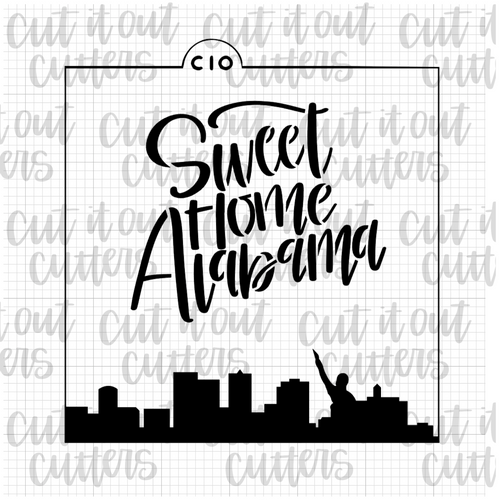 Bham Skyline Cookie Stencil