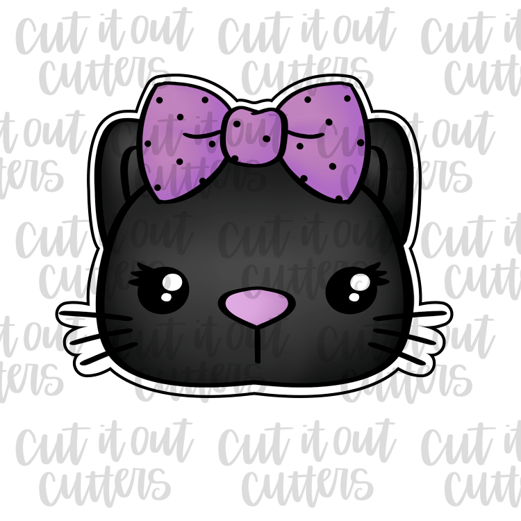 Black Cat with Bow Cookie Cutter