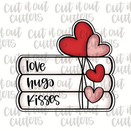 Book Stack with Hearts Cookie Cutter