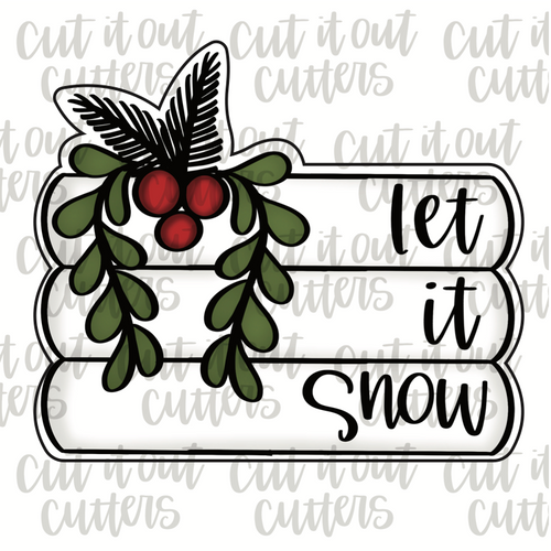 Book Stack with Holly Cookie Cutter