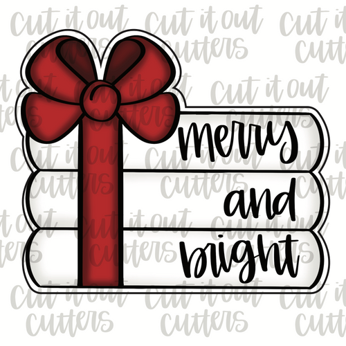 Book Stack with Bow Cookie Cutter