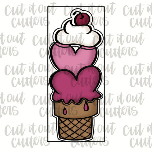 Build A Valentine Ice Cream 12 x 5 Cookie Cutter Set