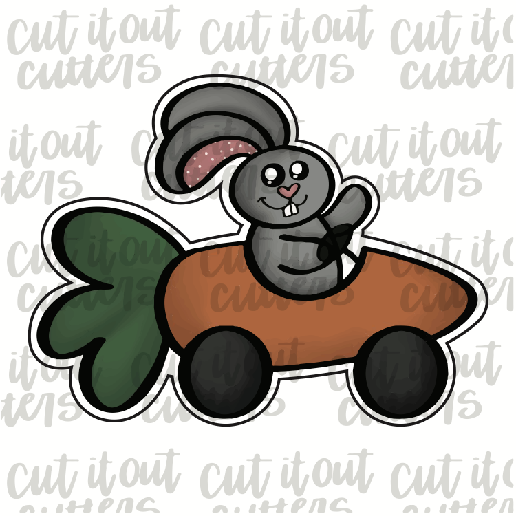 Bunny In Carrot Car Cookie Cutter