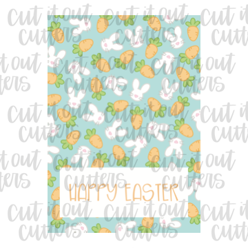 Bunny & Carrots Teal - 3.5