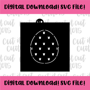 DIGITAL DOWNLOAD SVG File for 4" Bunny Heads Egg Stencil