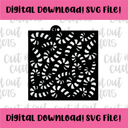 DIGITAL DOWNLOAD SVG File for Candy Canes Stencil