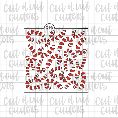 Candy Canes Cookie Stencil