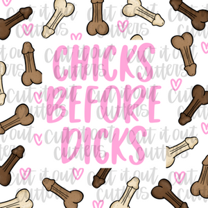 Chick Before Dicks- 2" Square Tags - Digital Download