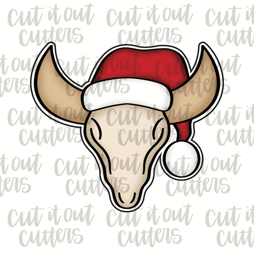 Christmas Bull Skull Cookie Cutter