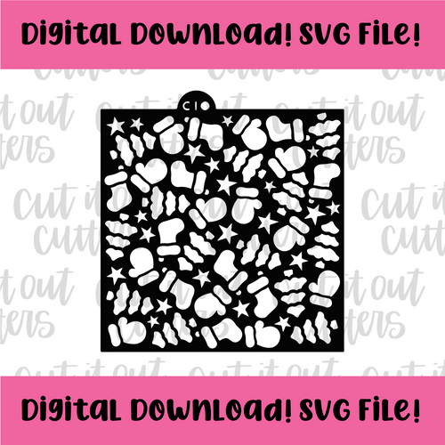 DIGITAL DOWNLOAD SVG File for Christmas Time Stencil