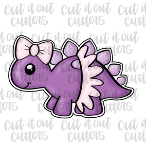 Chubby Girly Stegosaurus Cookie Cutter