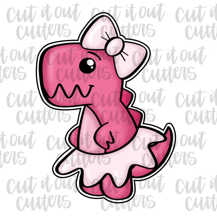 Chubby Girly T-Rex Cookie Cutter